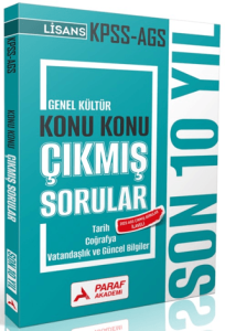 Paraf Akademi KPSS AGS Genel Kültür Konu Konu Çıkmış Sorular Son 10 Yıl