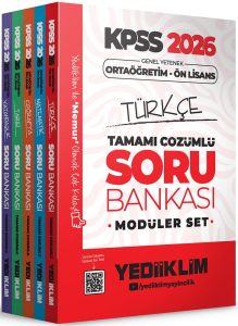 Yediiklim Yayınları 2026 KPSS Ortaöğretim Ön Lisans Genel Yetenek Genel Kültür Tamamı Çözümlü Modüler Soru Bankası Seti