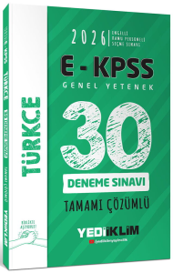Yediiklim Yayınları 2026 EKPSS Tüm Adaylar İçin Genel Yetenek Türkçe Tamamı Çözümlü 30 Deneme Sınavı