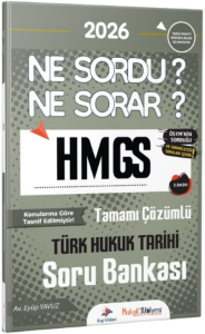 Dizgi Kitap Yayınları 2026 Hukuk Atölyesi HMGS Ne Sordu Ne Sorar Türk Hukuk Tarihi Tamamı Çözümlü Soru Bankası