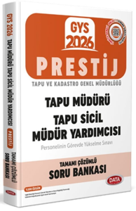 Data Yayınları 2026 Tapu Müdürü Tapu Sicil Müdür Yardımcısı GYS Prestij Tamamı Çözümlü Soru Bankası