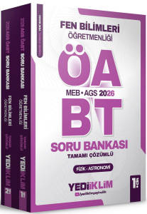 Yediiklim Yayınları 2026 MEB AGS ÖABT Fen Bilimleri Öğretmenliği Tamamı Çözümlü Soru Bankası 2 Cilt