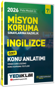 Yediiklim Yayınları 2026 Polis Meslek İçi Misyon Koruma Sınavlarına Hazırlık İngilizce Konu Anlatımlı