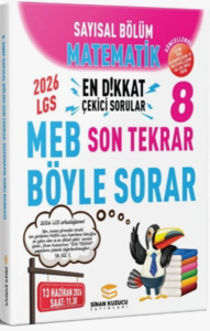Sinan Kuzucu Yayınları 2026 8. Sınıf Matematik Sayısal Bölüm Son Tekrar Soru Bankası
