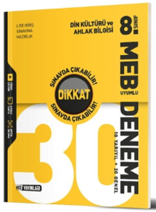Hız Yayınları 8. Sınıf Din Kültürü ve Ahlak Bilgisi 30'lu Deneme