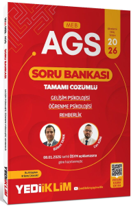 Yediiklim Yayınları 2026 MEB AGS Gelişim Psikolojisi Öğrenme Psikolojisi ve Rehberlik Tamamı Çözümlü Soru Bankası