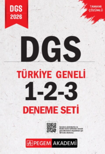 Pegem Yayınları 2026 DGS Tamamı Çözümlü Türkiye Geneli 1-2-3 Deneme Seti