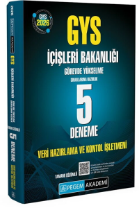 Pegem Yayınları 2026 GYS İçişleri Bakanlığı Veri Hazırlama ve Kontrol İşletmeni 5 Deneme