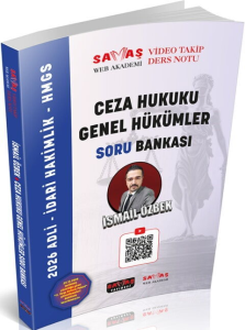 Savaş Yayınları 2026 Adli-İdari Hakimlik HMGS Ceza Hukuku Genel Hükümler Soru Bankası