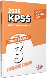 Editör Yayınları 2026 KPSS Genel Yetenek Genel Kültür Tamamı Çözümlü 3 Fasikül Deneme Sınavı