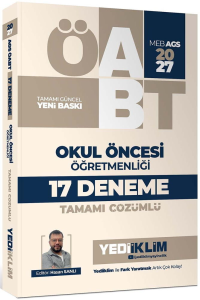 Yediiklim Yayınları 2027 MEB AGS ÖABT Okul Öncesi Öğretmenliği Tamamı Çözümlü 17 Deneme