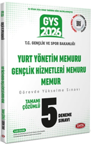 Data Yayınları 2026 Gençlik ve Spor Bakanlığı Yurt Yönetim Memuru Gençlik Hizmetleri Memuru Memur Tamamı Çözümlü 5 Deneme Sınavı