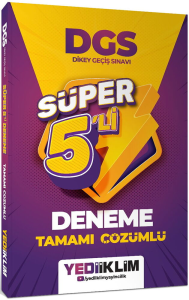 Yediiklim Yayınları 2027 DGS Tamamı Çözümlü Süper 5'li Deneme