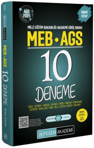Pegem Yayınları 2025 MEB AGS Tamamı Çözümlü 10 Deneme