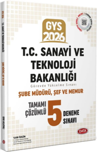 Data Yayınları 2026 T.C. Sanayi ve Teknoloji Bakanlığı GYS Şube Müdürü - Şef Tamamı Çözümlü 5 Deneme Sınavı