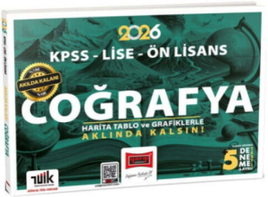 Yargı Yayınları 2026 KPSS Lise Ön Lisans Akılda Kalan Coğrafya Harita Tablo ve Grafiklerle 5 Deneme İlaveli