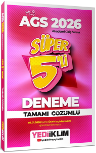 Yediiklim Yayınları 2026 MEB AGS Tamamı Çözümlü Süper 5'li Deneme