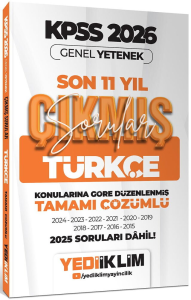 Yediiklim Yayınları 2026 KPSS Genel Yetenek Türkçe Konularına Göre Tamamı Çözümlü Son 11 Yıl Çıkmış Sorular