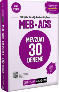 Pegem Yayınları 2026 MEB AGS Mevzuat 30 Deneme Tamamı Çözümlü