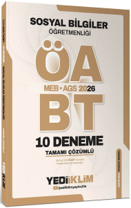 Yediiklim Yayınları 2026 MEB AGS ÖABT Sosyal Bilgiler Öğretmenliği Tamamı Çözümlü 10 Deneme Sınavı