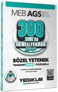 Yediiklim Yayınları 2025 MEB AGS Sözel Yetenek 300 Soruda Tamamı Video Çözümlü Genel Tekrar Kampı