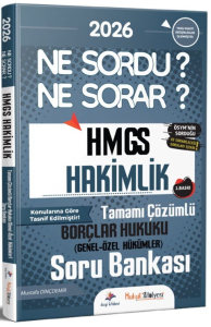 Dizgi Kitap Yayınları 2026 Hukuk Atölyesi HMGS Hakimlik Ne Sordu Ne Sorar Borçlar Hukuku (Genel - Özel Hükümler) Tamamı Çözümlü Soru Bankası