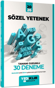 Yediiklim Yayınları 2026 MEB AGS Ahenk Serisi Sözel Yetenek Tamamı Çözümlü 30 Deneme