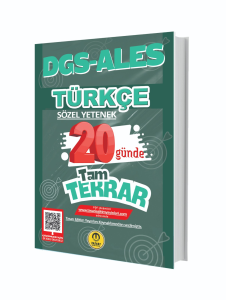 Tasarı yayınları DGS ALES Türkçe 20 Günde Tam Tekrar Soru Bankası