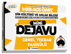 TKM Akademi 2025 ÖABT MEB-AGS Din Kültürü ve Ahlak Bilgisi Mini Dejavu Genel Tekrar Fasikülü