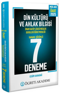 Öğreti Akademi 2025 ÖABT MEB-AGS Din Kültürü ve Ahlak Bilgisi Öğretmenliği 7 Deneme Çözümlü