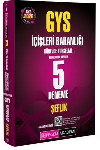 Pegem Yayınları 2026 GYS İçişleri Bakanlığı Görevde Yükselme Sınavlarına Hazırlık 5 Deneme ŞEFLİK