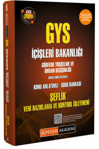 Pegem Yayınları 2026 GYS İçişleri Bakanlığı Şeflik, Veri Hazırlama ve Kontrol İşletmeni Konu Anlatımlı Soru Bankası Görevde Yükselme