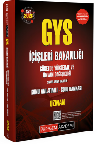 Pegem Yayınları 2026 GYS İçişleri Bakanlığı Görevde Yükselme Sınavlarına Hazırlık Konu Anlatımlı Soru Bankası UZMAN