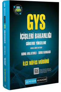 Pegem Yayınları 2026 GYS İçişleri Bakanlığı Sınavlarına Hazırlık İlçe Nüfus Müdürü Konu Anlatımlı Soru Bankası