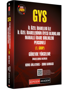 Pegem Yayınları 2026 GYS İl Özel İdareleri ile İl Özel İdarelerinin Üyesi Oldukları Mahalli İdare Birlikleri Personeli (1.Grup) Görevde Yükselme Sınavlarına Hazırlık Konu Anlatımlı Soru Bankası