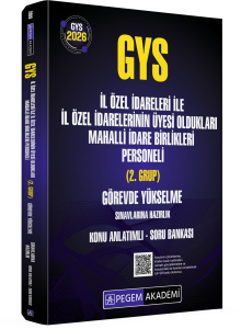 Pegem Yayınları 2026 GYS İl Özel İdareleri ile İl Özel İdarelerinin Üyesi Oldukları Mahalli İdare Birlikleri Personeli (2.Grup) Görevde Yükselme Sınavlarına Hazırlık Konu Anlatımlı Soru Bankası