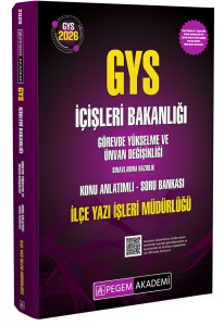 Pegem Yayınları 2026 İçişleri Bakanlığı Görevde Yükselme ve Ünvan Değişikliği Sınavlarına Hazırlık İlçe Yazı İşleri Müdürlüğü Konu Anlatımlı Soru Bankası