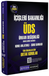 Pegem Yayınları 2026 GYS ÜDS İçişleri Bakanlığı Tüm Ünvanlar İçin Ortak Konular Konu Anlatımlı Soru Bankası
