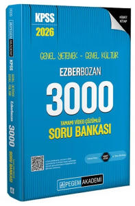 Pegem Yayınları 2026 KPSS Genel Yetenek Genel Kültür Ezberbozan 3000 Tamamı Video Çözümlü Soru Bankası