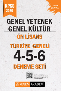 Pegem Yayınları 2026 KPSS Genel Yetenek Genel Kültür Lise-Ön Lisans Tamamı Çözümlü Türkiye Geneli 4-5-6 (3'lü Deneme Seti)