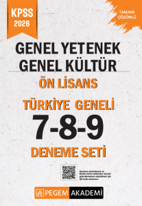 Pegem Yayınları 2026 KPSS Genel Yetenek Genel Kültür Lise-Ön Lisans Tamamı Çözümlü Türkiye Geneli 7-8-9 (3'lü Deneme Seti)