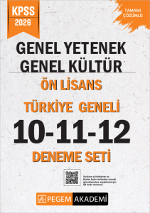 Pegem Yayınları 2026 KPSS Genel Yetenek Genel Kültür Ön Lisans Tamamı Çözümlü Türkiye Geneli 10-11-12 (3'lü Deneme Seti)