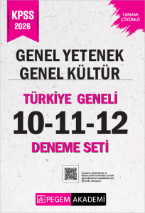 Pegem Yayınları 2026 KPSS Genel Yetenek Genel Kültür Tamamı Çözümlü Türkiye Geneli 10-11-12 (3'lü Deneme Seti)