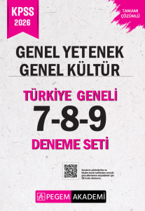 Pegem Yayınları 2026 KPSS Genel Yetenek Genel Kültür Tamamı Çözümlü Türkiye Geneli 7-8-9 (3'lü Deneme Seti)