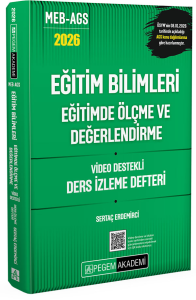 Pegem Yayınları 2026 MEB AGS Eğitim Bilimleri Eğitimde Ölçme ve Değerlendirme Video Destekli Ders İzleme Defteri