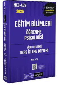 Pegem Yayınları 2026 MEB AGS Eğitim Bilimleri Öğrenme Psikolojisi Video Destekli Ders İzleme Defteri
