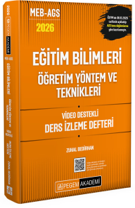 Pegem Yayınları 2026 MEB AGS Eğitim Bilimleri Öğretim Yöntem ve Teknikleri Video Destekli Ders İzleme Defteri