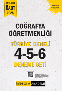 Pegem Yayınları 2026 MEB AGS ÖABT Coğrafya Öğretmenliği Tamamı Çözümlü Türkiye Geneli 4-5-6 (3'lü Deneme Seti)