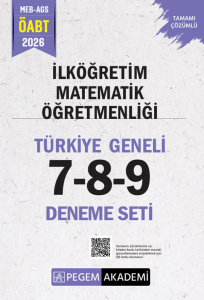 Pegem Yayınları 2026 MEB AGS ÖABT İlköğretim Matematik Öğretmenliği Tamamı Çözümlü Türkiye Geneli 7-8-9 (3'lü Deneme Seti)