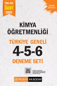 Pegem Yayınları 2026 MEB AGS ÖABT Kimya Öğretmenliği Tamamı Çözümlü Türkiye Geneli 4-5-6 (3'lü Deneme Seti)